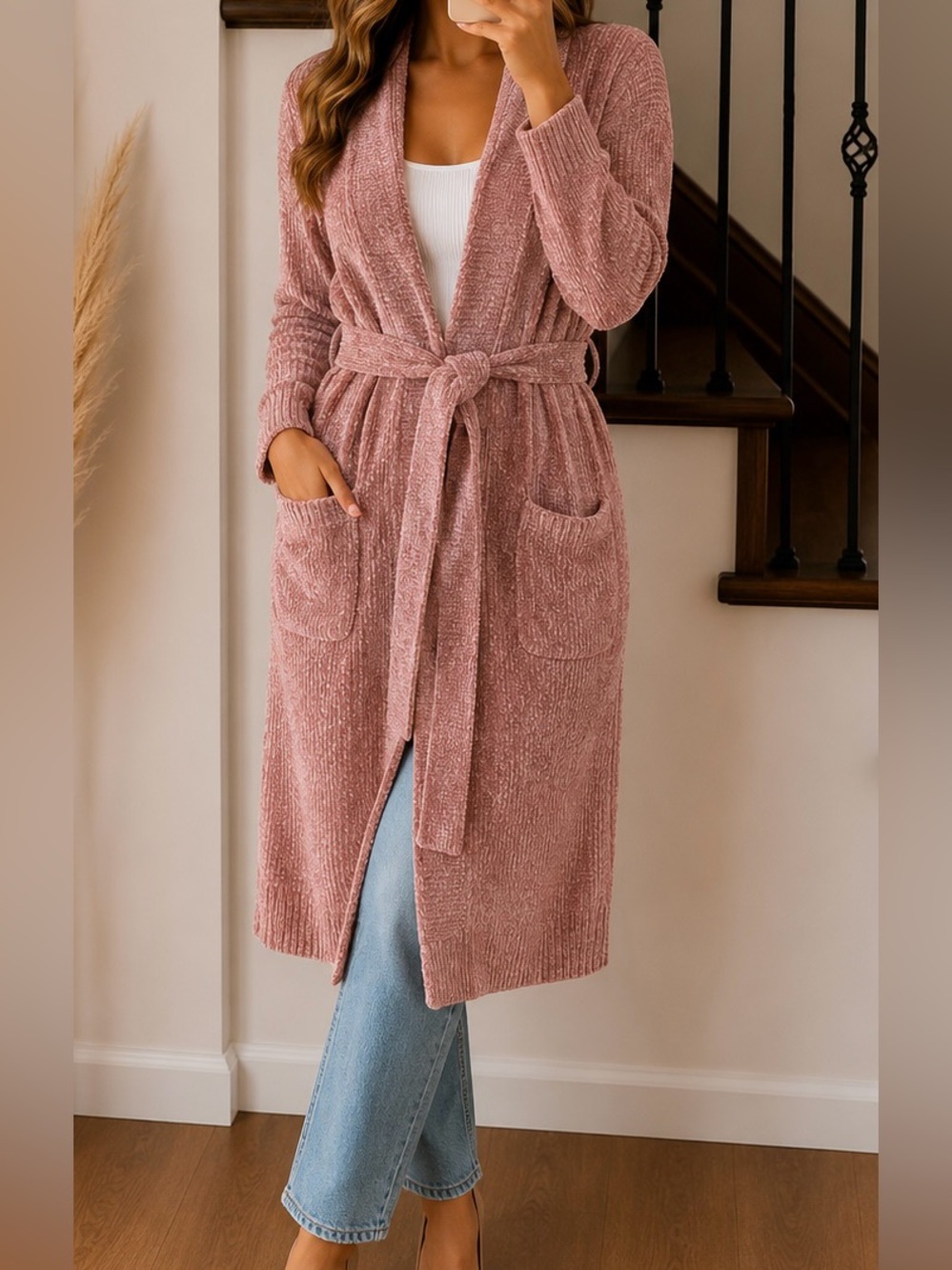 Rachel Zoe Pink Loungewear Cardigan